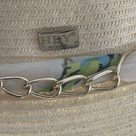 HBY Miami Paper Straw Floppy Scarf Hat O/S - Picture 7 of 16